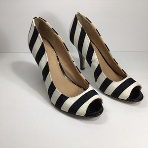 Striped Fiona Fabric Heels